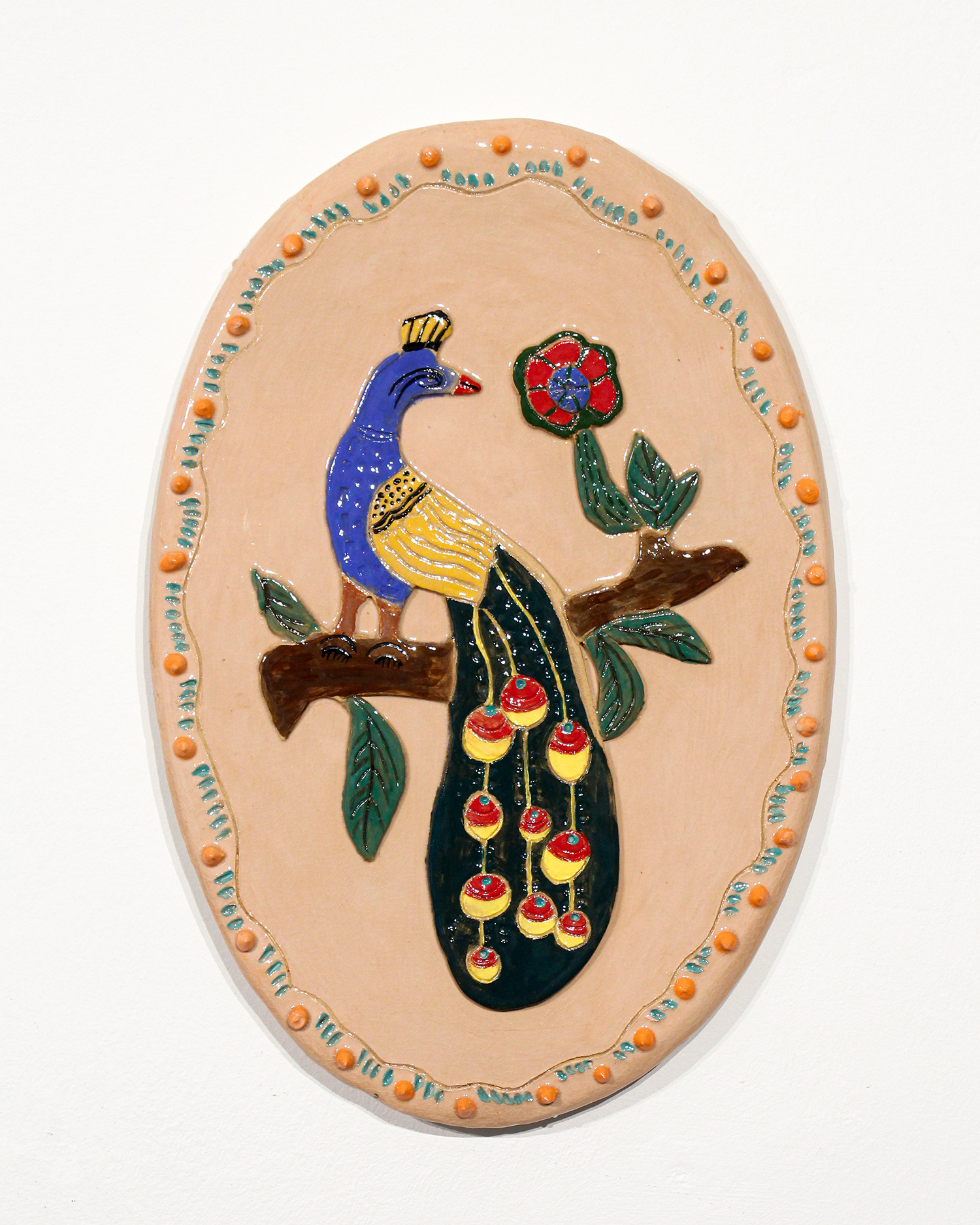 Peacock Wall Plate by Vanessa Tannahill