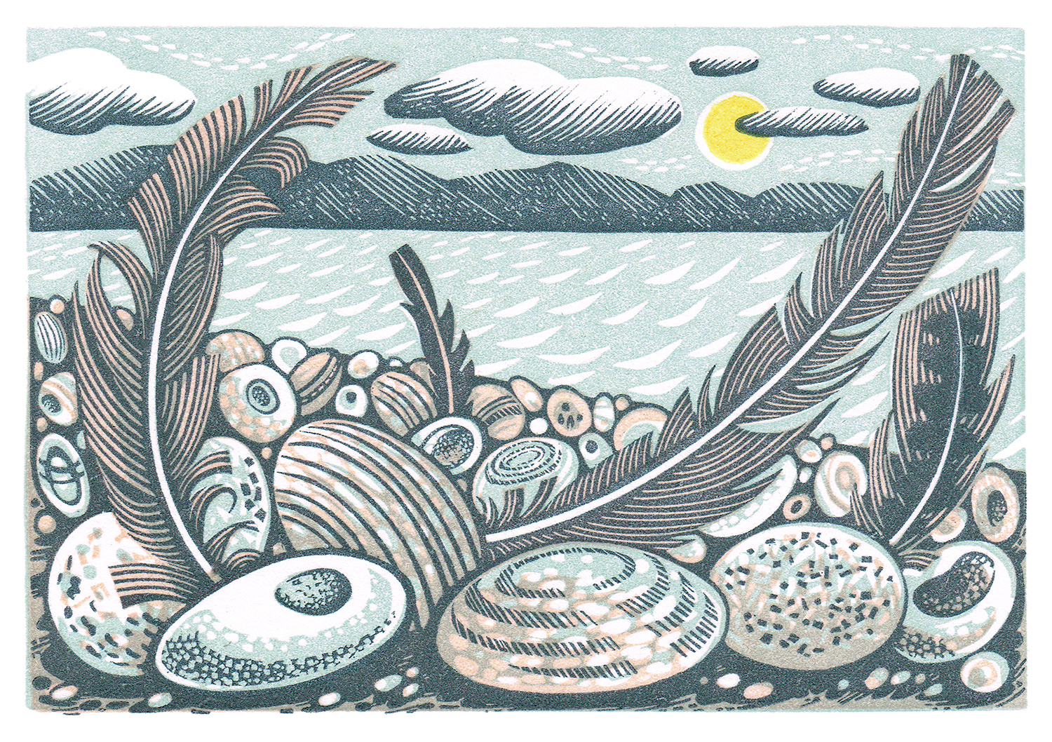 Tideline Feathers by Angie Lewin