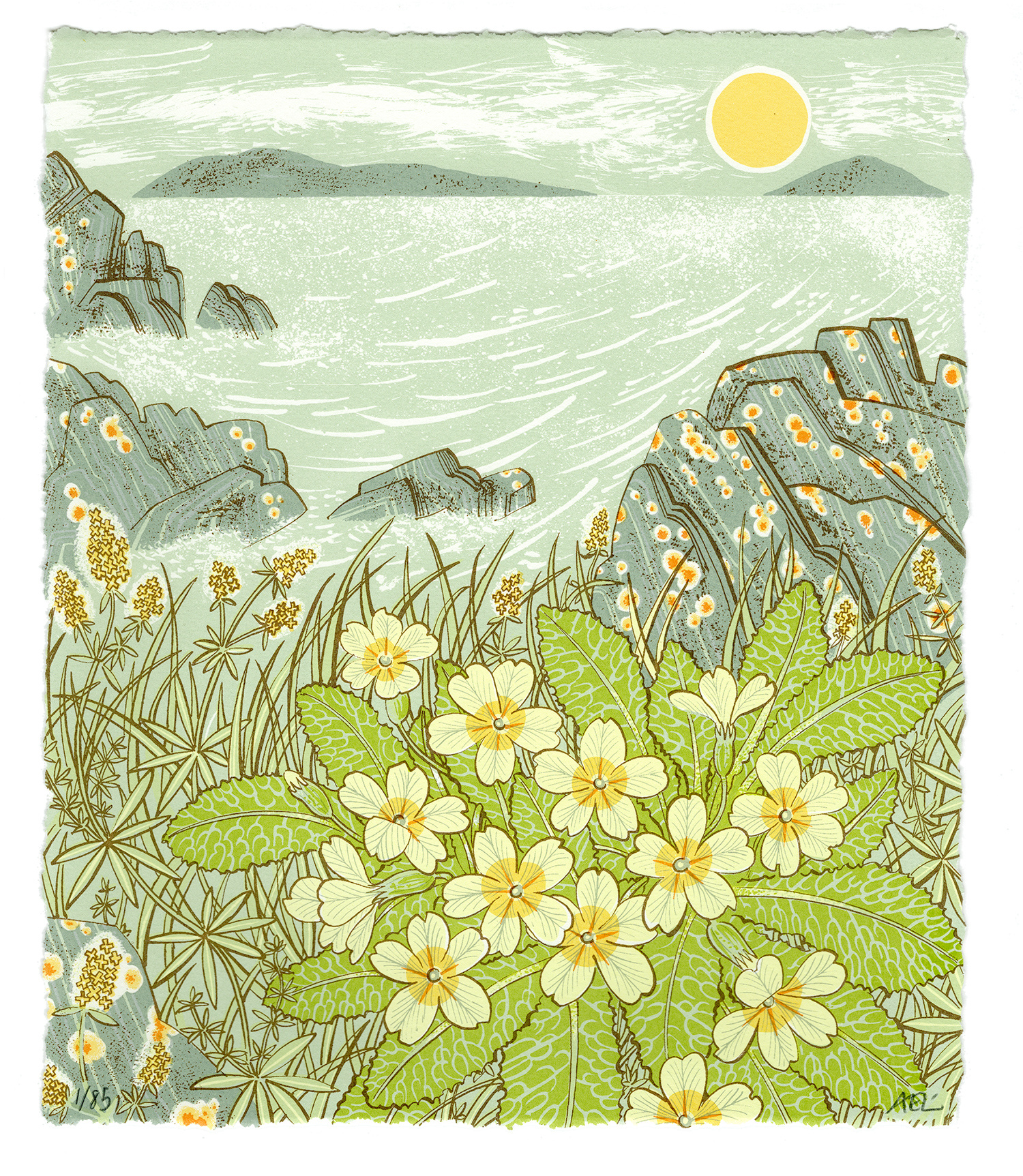 Island Primrose by Angie Lewin