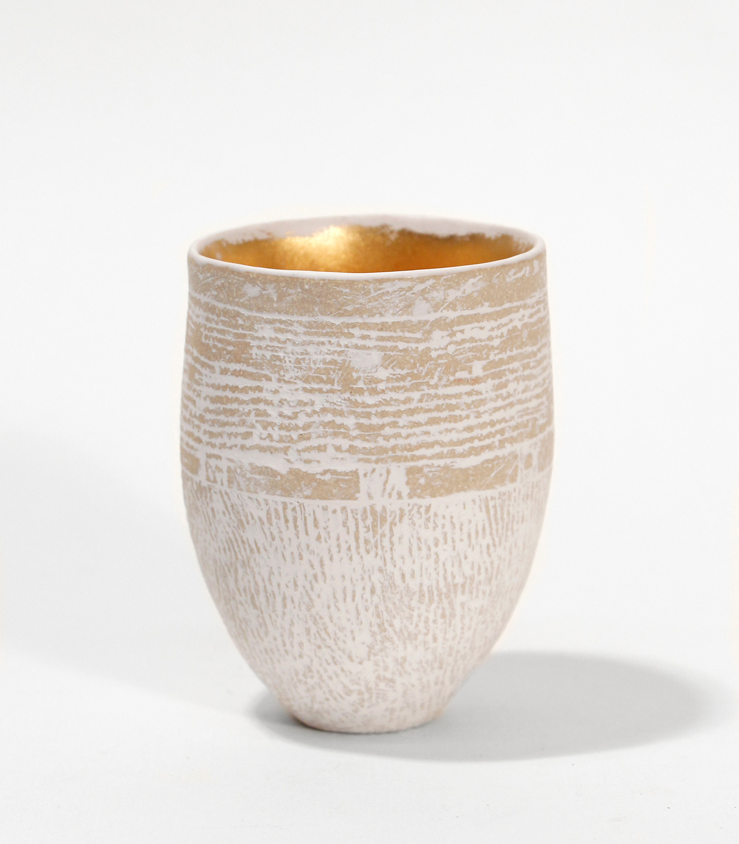 Pale Pot with Gold Leaf by Sarah Jenkins